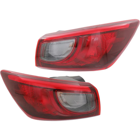 Tail Light Set For 2016-2021 Mazda CX-3 Left Right Outer Clear/Red Halogen CAPA