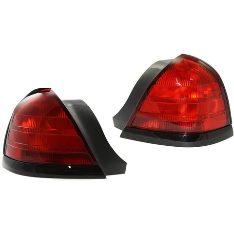 Set of 2 Tail Light For 00-2008 Ford Crown Victoria LH & RH Red Lens