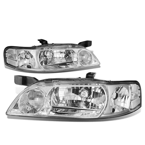 00-01 Altima L30 Pair Chrome Housing Clear Side Corner Headlight/Lamp Set