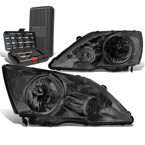 2007-2011 Honda CRV CR-V OE Style Smoked Clear Signal Headlights+Too