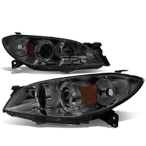 2004-2009 Mazda 3 Smoked Housing Amber Side Euro Projector Headlight/Lamp