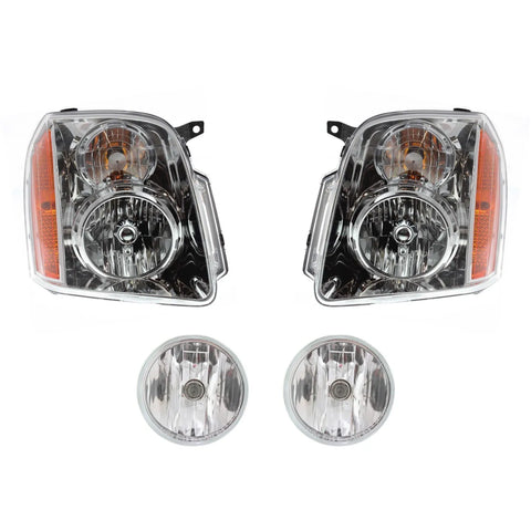 Headlight Kit For 2007-2014 GMC Yukon LH RH GMC Yukon XL 1500 Clear Lens Halogen
