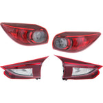Set of 4 Tail Light For 2014-2016 Mazda 3 I Touring Hatchback LH & RH