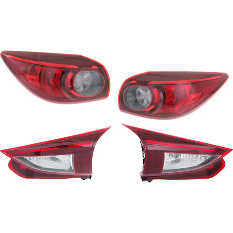 Set of 4 Tail Light For 2014-2016 Mazda 3 I Touring Hatchback LH & RH