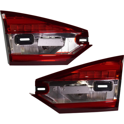 Tail Light Set For 2017-2018 Ford Fusion Left and Right Inner Clear/Red Halogen