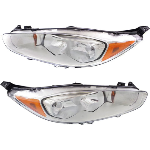Headlight For 2014-2017 Ford Fiesta Pair Driver and Passenger Side