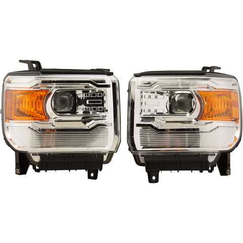 Headlight For 2016-2018 GMC Sierra 1500 LH RH 2019 Sierra 1500 Limited Halogen