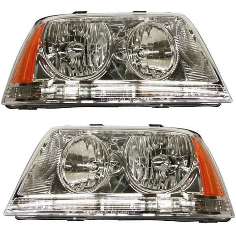 Headlight Set For 2003-2005 Lincoln Aviator Left and Right HID With Bulb 2Pc