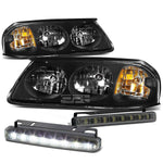 BLACK HOUSING CLEAR HEADLIGHT+AMBE