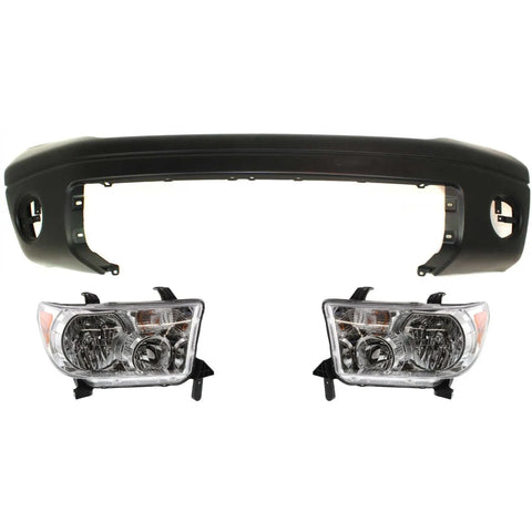 Bumper Cover Kit For 2007-2013 Toyota Tundra Front Fits Plastic Bumpers