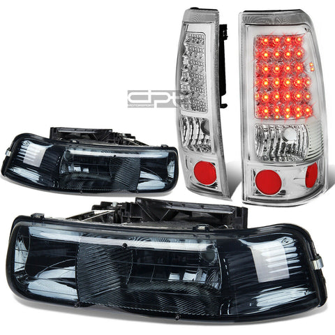 99-02 SILVERADO SMOKED CRYSTAL HEADLIGHT+CORN