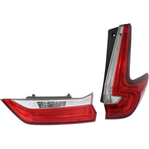 Tail Light Set For 2017-2019 Honda CR-V Right Inner Outer Clear/Red Halogen/LED