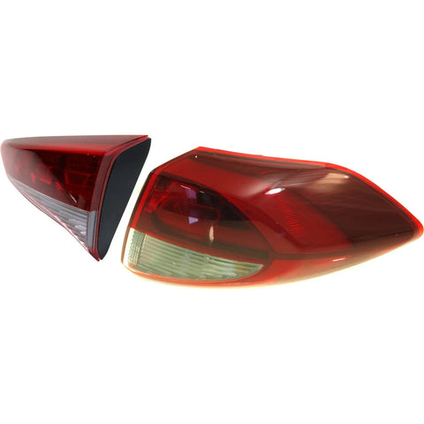 Tail Light Set For 2016-2018 Hyundai Tucson Right Inner Outer Clear/Red Halogen