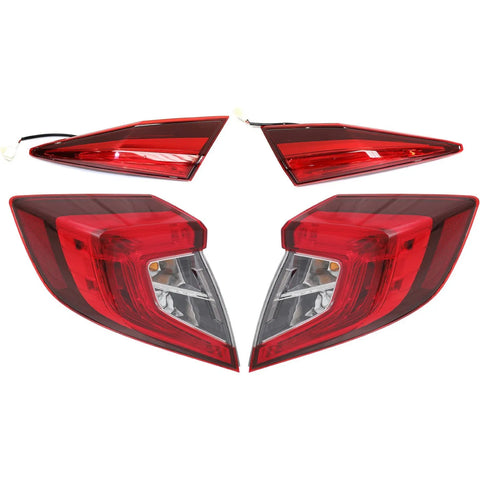 Set of 4 Tail Lights Taillights Taillamps Brakelights Passenger Right Side Hand