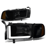 1994-2002 RAM 1500 2500 3500 Tinted/Amber Corner LED DRL Headlight Head Lamp