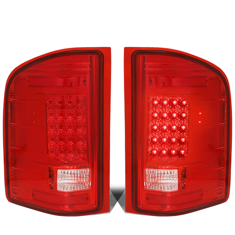 2007-2014 Chevy Silverado 1500 2500 Full LED Tail Brake Light Lamp Set Red