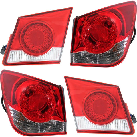 Tail Light For 2011-2015 Chevrolet Cruze Kit Left and Right Inner and Outer