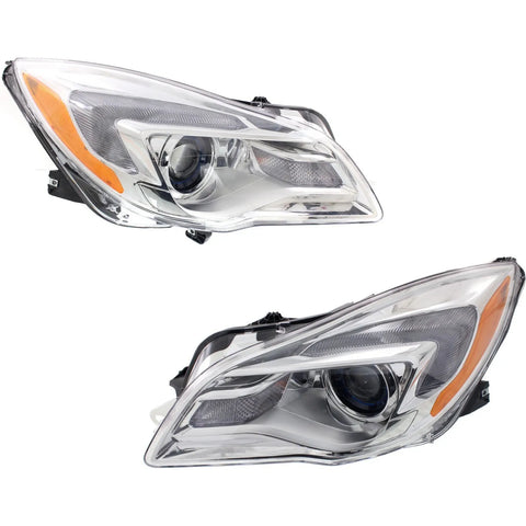 Headlight Set For 2014-2017 Buick Regal Left and Right With Bulb 2Pc