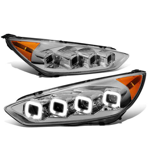 2015-2018 d Focus Sequential LED Halo Projector Headlight Chrome/Amber