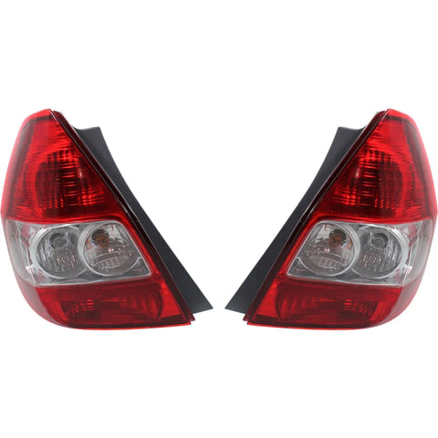 Halogen Tail Light Set For 2007-2008 Honda Fit Left & Right Clear/Red Lens 2Pcs