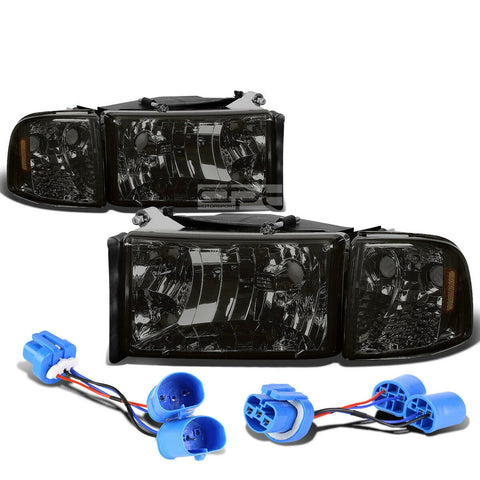 94-02 DDOGE RAM/SPORT SMOKED HOUSING TINT LENS HEADLIGHT+AMBE