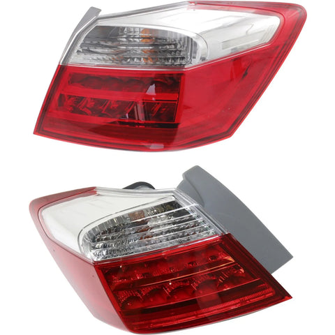CAPA LED Tail Light Left and Right Outer For 13-15 Honda Accord Sdn EX-L Touring