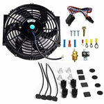10'' Electric Radiator Cooling Fan 3/8" Probe Ground Thermostat Switch Kit BK