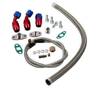 T3T4 T3 T4 T60 T61 T70 GT45 T04E Oil Feed Line w/ Turbo Oil Drain Return Kits