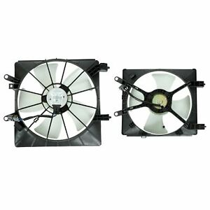 Left+Right Radiator AC Condenser Cooling Fan (2) For 2001-2005 Honda Civic 1.7L