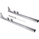 Silver 36" Fishtail Exhaust Mufflers for Harley Touring 1995-2016 W/O BAFFLES