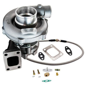T04E T3/T4 Turbo Charger A/R.63 73 TRIM Turbine 5-Bolt 400+HP +Oil Feed Line