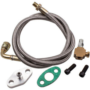T3 T4 Turbocharger Oil Feed line Kit 1/8 NPT 41 Inch Braided Stainless Steel T70