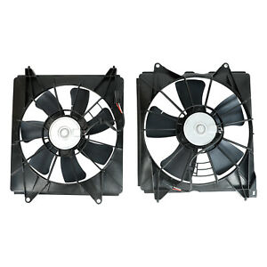 Left Right Fit Honda Accord 2008-2012 2.4L AC Radiator Condenser Cooling Fan Set