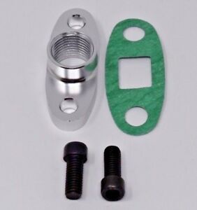 Billet Turbo Oil Drain Inlet Flange with Gasket 10AN 1/2 NPNT Garret T3 T4 GT40