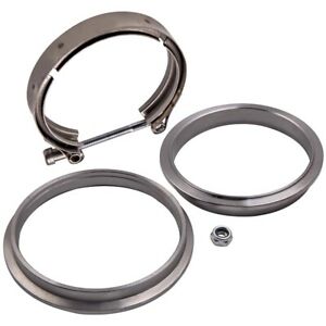 4" Turbo / Intercooler Exhaust Downpipe Pipe V-Band Clamp/Clamps +Weld-on Flange