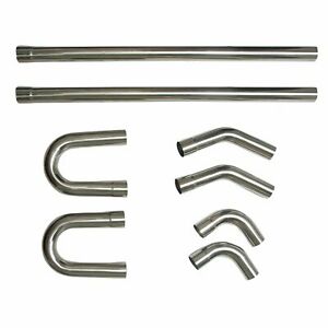 8X 3" inch 76mm SS T-304 DIY Custom Mandrel Exhaust Pipe Straight & Bend Kit
