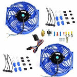 2X 10'' Electric Radiator Cooling Fan+3/8" Probe Ground Thermostat Switch Kit BU