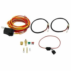 40AMP DUAL ELECTRIC COOLING FAN WIRING INSTALL KIT 185/165 THERMOSTAT RELAY