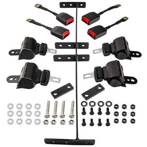 Golf Cart Seat Belt With Bracket Assembly 4Pcs Retractable Safety Belts for EZGO