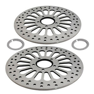 Front Super Spoke Disk Brake Rotor for Harley Dyna 2000-2005 11.5" Polished