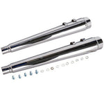 4" Silver Megaphone Slip on Mufflers Pair Exhaust pipe For Harley Touring 95-16