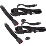 Pair 3 Point Safety Seat Belt Straps Heavy Duty Car Truck Adjustable Retractable