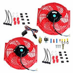 2X 10'' Electric Radiator Cooling Fan+3/8" Probe Ground Thermostat Switch Kit RD