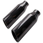 2.5" Inlet Exhaust tip 4" Outlet 12" Long bolt on Pipe Tailpipe for Truck Black