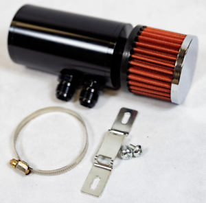 Universal 2 Port Catch Can Baffled Breather Filter 8AN Oil Reservoir Tank USA