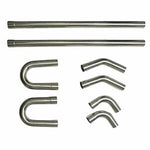 8pcs 2.25" DIY Custom Mandrel Exhaust Pipe 0 45 90 180 Kit Stainless Steel T304