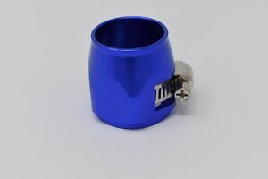 1 x -6AN Blue Nylon Braided Hose End Clamp Fitting Aluminum Finisher 2-3Day Ship