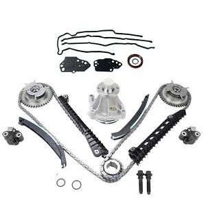 Timing Chain Water Pump Kit +Cam Phasers+Cover Gasket For 04-08 Ford Lincoln 5.4
