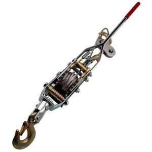 4 Ton Capacity 2 Gear 3 Hooks Lift Come Along Cable Puller Hand Racheting Winch