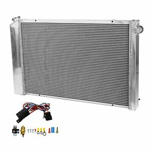 For 1973-1987 Chevy C10 C20 C30 C1500 C2500 C3500 3Row Radiator&Shrou,d Fan&Relay